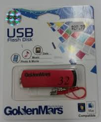 Flash Drive USB 32GB 2.0 Golden Mars